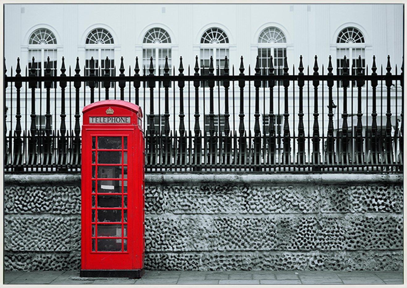 82853477 Red telephone box in street with historical architecture in London copy - ArtFramed