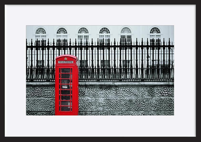 82853477 Red telephone box in street with historical architecture in London copy - ArtFramed