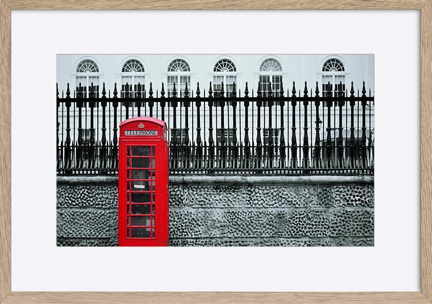 82853477 Red telephone box in street with historical architecture in London copy - ArtFramed